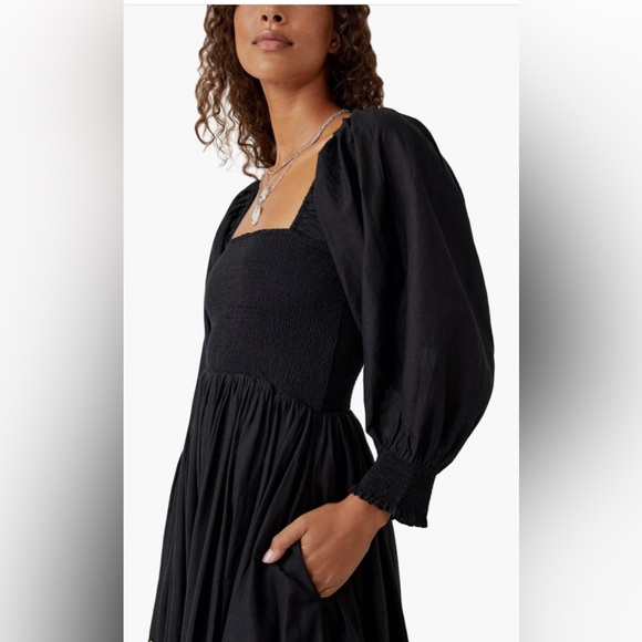 Free people Perfect Storm Smocked Eyelet long Sleeve Maxi Dress, Medium, $168 - Picture 4 of 10